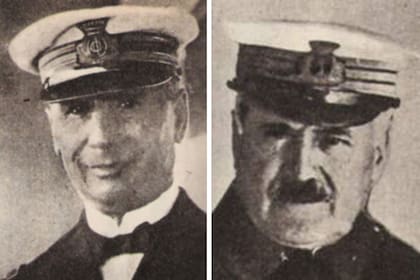 Izquierda: comandante Simone Gulì. Derecha: contador Carlo Longobardi. El primero se hundió con el barco, el segundo se salvó