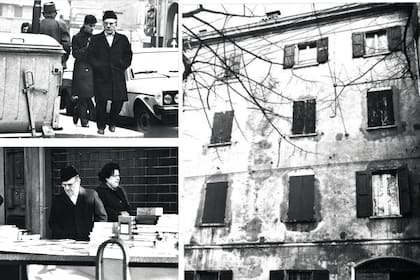 Izquierda: el investigador de la causa analizando prueba. Derecha: la casa de Leonarda