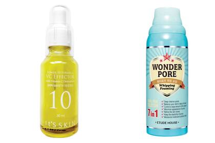 Izquierda: Power 10 formula VC effector de It´s Skin. Derecha: Wonder Pore Whipping Foam de Etude House