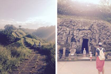 Izquierda: Tjampuhan´s Sacred Hills, Ubud, Indonesia. Derecha: Goa Gajah Temple, Ubud, Indonesia