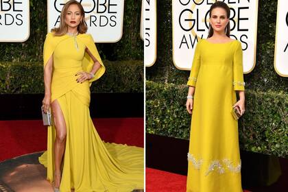 J-Lo, vestida por Giambattista Valli y Natalie Portman, de Prada