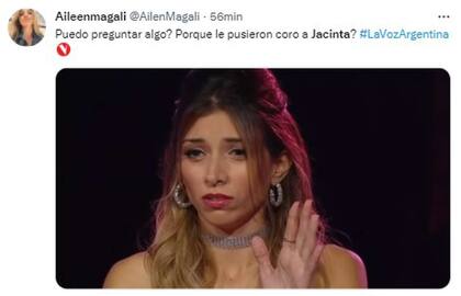 Jacinta contó con coros para su performance en La Voz Argentina