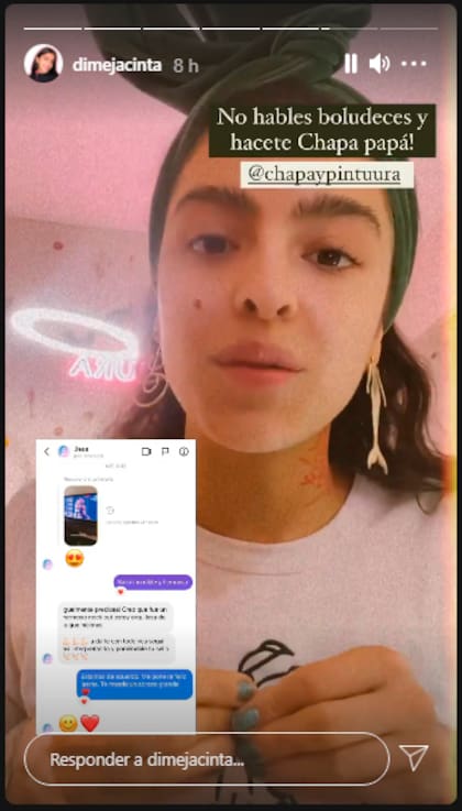 Jacinta mostró la captura de la charla que mantuvo con Jésica, negando una pelea entre ambas