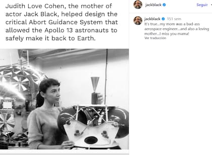 Jack Black y un posteo en honor a su mamá (Foto: Instagram/@jackblack)