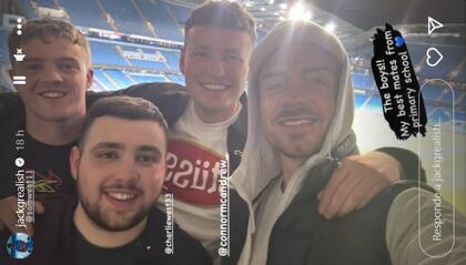 Jack Grealish festejó el triunfo del Manchester City junto a sus amigos