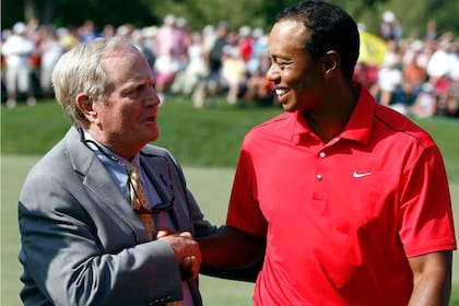 Jack Nicklaus y Tiger Woods, juntos en Dublin, en 2012