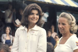 Jackie y Ethel Kennedy en un torneo de tenis en 1975