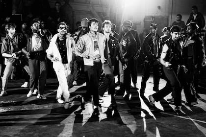 Jackson en el set de Beat It
