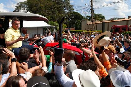 Jair Bolsonaro, en Ribeirao Preto, el 1 de mayo. (Miguel SCHINCARIOL / AFP)