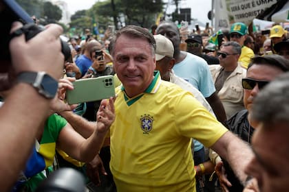 Jair Bolsonaro en un marcha a favor de la amnistía a los detenidos por participar de un supuesto golpe de Estado en 2023, el 16 de marzo de 2025, en Río de Janeiro