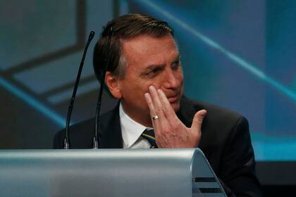 Jair Bolsonaro durante el último debate