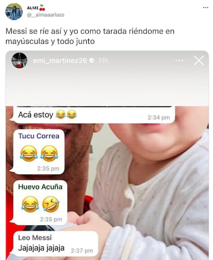 "Jajaja jajaja", la risa de Messi que se hizo viral (Foto: Captura de Twiiter)
