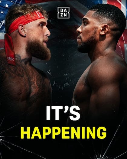 Jake Paul y Anthony Joshua se enfrentarán en diciembre tras la cancelación del combate con Gervonta Davis (X @DAZNBoxing)