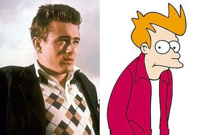 James Dean tiene bastante de Philip J. Fry, de Futurama, ¿no les parece?