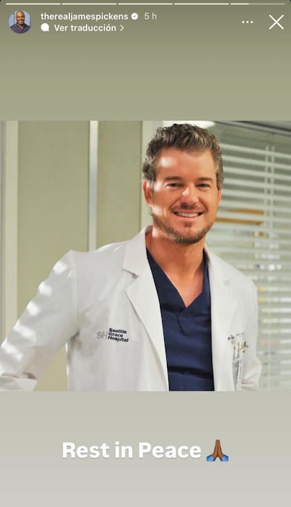 James Pickens Jr., el doctor Richard Webber, le dedicó un mensaje de despedida a Dane (Foto: Instagram)