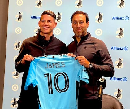 James Rodríguez, cuando fue presentado en febrero como refuerzo de Minnesota