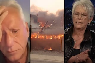 Las lágrimas de Jamie Lee Curtis y James Woods y las impactantes imágenes de las mansiones destruidas