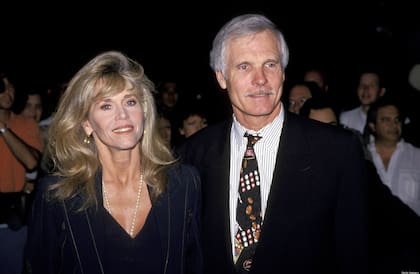 Jane Fonda junto a su tercer marido, Ted Turner
