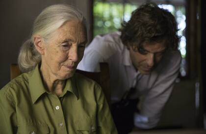 Jane Goodall y Brett Morgen, protagonista y director del documental Jane que se estrena en National Geographic