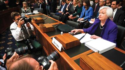 Janet Yellen, presidenta de la Reserva Federal de EE.UU., durante una comparecencia ante el Congreso de su país