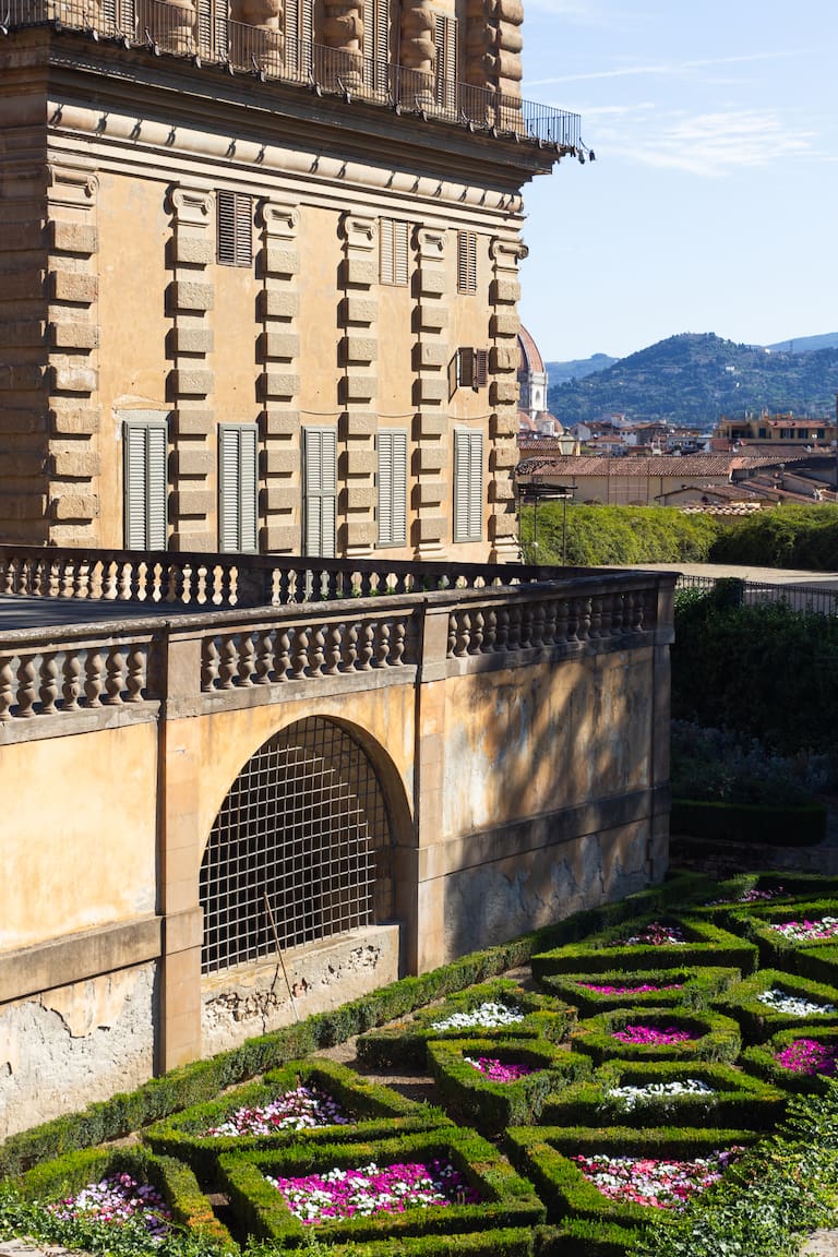 Esculturas y simetrías de los Jardines de Boboli.