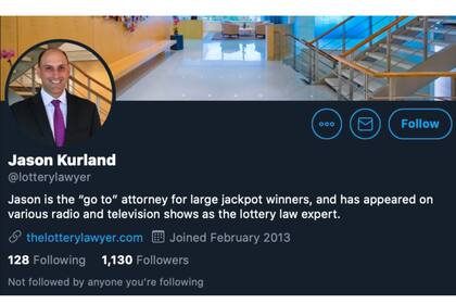 Jason Kurland se promocionaba como el abogado de la lotería en programas de televisión