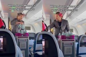 Jason Momoa tomó un impensado rol en un avión y generó furor en los pasajeros