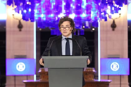 Javier Milei, el sábado en el Palacio Libertad
