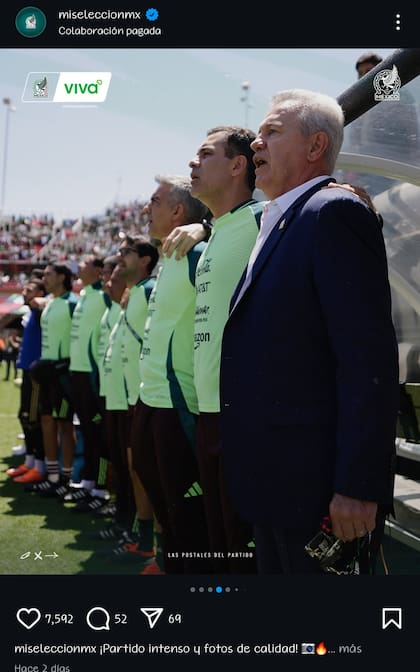 Javier Aguirre, Rafael Márquez y el cuerpo técnico de la selección mexicana. Instagram @miselecciónmx