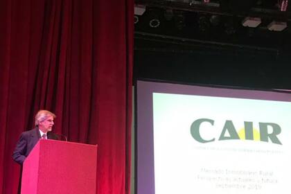 Javier Christensen, presidente de Cair durante la Jornada Nacional de Actualización del Sector Inmobiliario Rural
