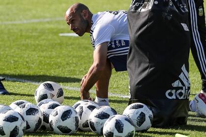 Javier Mascherano, en el entrenamiento del lunes
