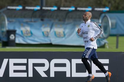 Javier Mascherano se entrena en Ezeiza