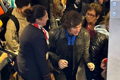 Javier Milei al llegar a Uruguay