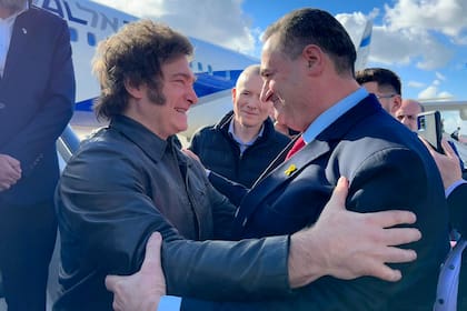 Javier Milei, al llegar a Israel, este martes