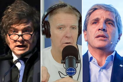 Javier Milei, Alejandro Fantino y Luis Caputo