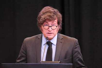 Javier Milei, anoche, en el encuentro con empresarios e inversionistas en Los Ángeles.