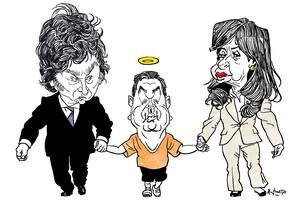 Javier Milei, Ariel Lijo y Cristina Kirchner