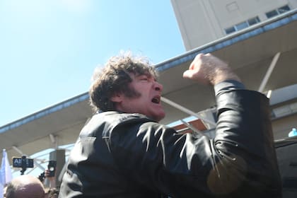 Javier Milei, ayer en Santa Fe