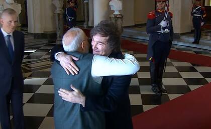 Javier Milei con su par de la India