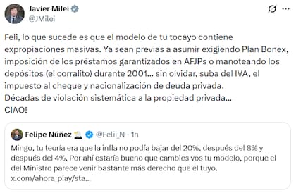 Javier Milei criticó a Domingo Cavallo
