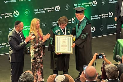 El presidente Javier Milei recibió un doctorado Honoris Causa de la Universidad Bar-Ilan de Tel Aviv