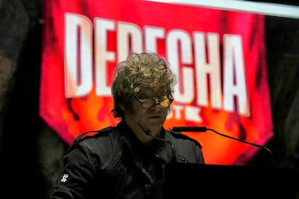 Javier Milei, durante el evento La Derecha Fest en Mar del Plata