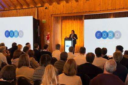 Javier Milei durante el Foro Llao Llao, en Bariloche