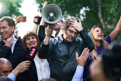 Javier Milei, durante una recorrida de campaña