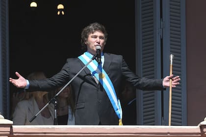 Javier Milei el día de su toma de posesión como presidente