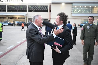 Javier Milei, el viernes pasado con Osvaldo Jaldo en Tucumán