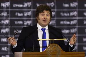 Javier Milei, el viernes pasado, en la Bolsa de Comercio