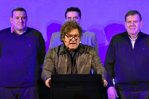 Javier Milei en el acto de La Plata