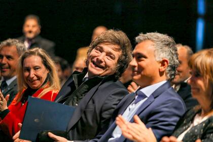 Javier Milei en el acto de LLA llevado a cabo en La Plata