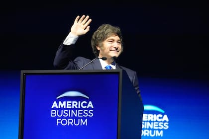 Javier Milei, en el America Business Forum, en Miami.
